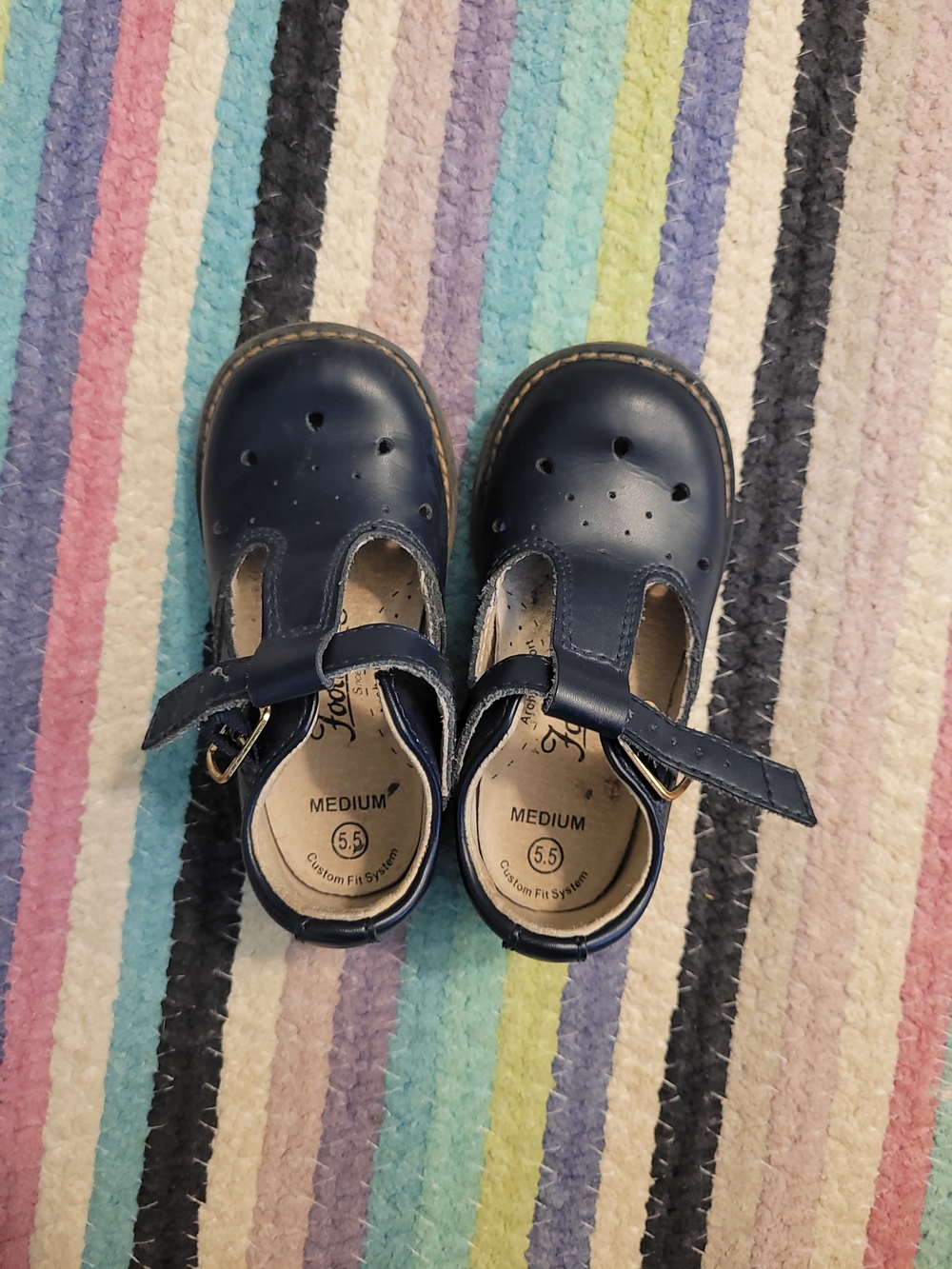 FootMates Navy Blue Mary Jane Shoes for Kids